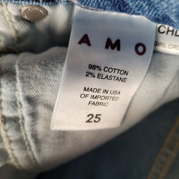 Amo Jeans Womens Size 25 Chloe Crop Medium Wash Button Fly - Picture 4 of 13